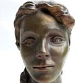 La Rêveuse  ^Portrait femme à patine bronze (h:25cm)
